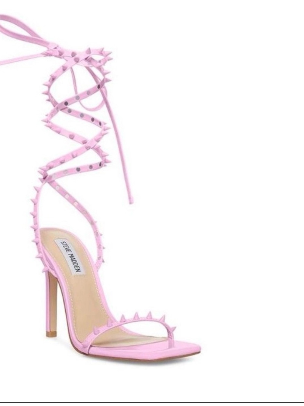 Steve Madden - Uplift Soft Pink Spike Strappy Wrap Around High Heels Size 8